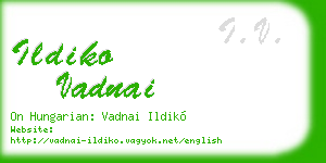 ildiko vadnai business card
